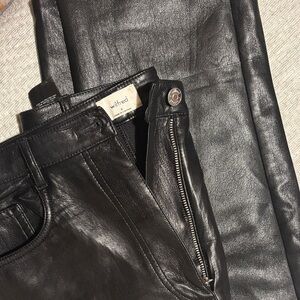 Aritzia  Dark Leather Trousers